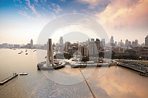 Panoramic view of the bund in shanghai