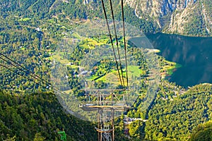 Panoramic view of the Cable Car Column and Vogel cable car low station in the background