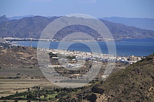 Panoramic view of Cabrera, Bedar and Almagrera mountains from Plaza Nueva viewpoint photo