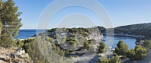 Panoramic view on calanques in Cassis