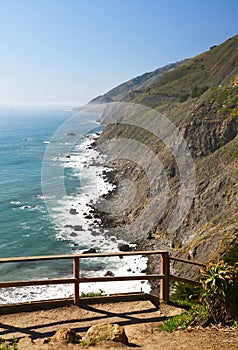 Panoramic View of California Route 1 seen from Ragged Point