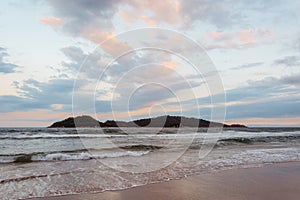 Panoramic view of the Campeche Island Ilha do Campeche, in Florianopolis, Brazil