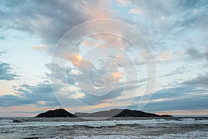 Panoramic view of the Campeche Island Ilha do Campeche, in Florianopolis, Brazil