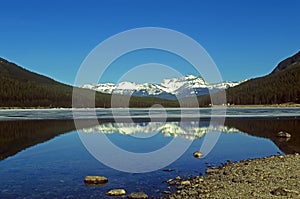 Panoramic view on Canadian Rockies Mountains