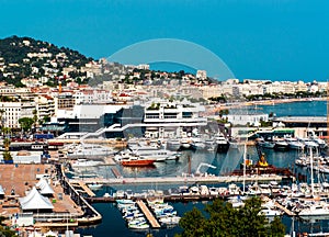 Panoramic view of Cannes city, France