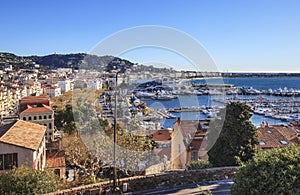 Panoramic view of Cannes city, France