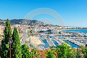 Panoramic view of Cannes, France. photo