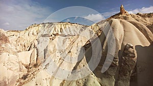 Panoramic view of a canyon in Goreme, Cappadocia, Turkey