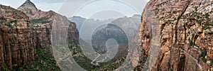 Panoramic View Of Canyon Overlook In Zion