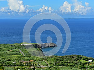 Panoramic view of Cape Hedo, northern most part of Okinawa