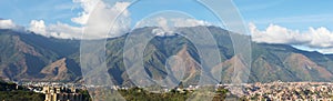 Panoramic view of Caracas and cerro El Avila National Park, famous mountain in Venezuela