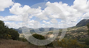 A panoramic view of the Carbonera Mountain Range from the pressman village of Lacipo in CÃƒÂ¡diz