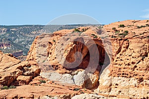 Panoramic view of Cassidy Arch in Capitol Reef National Park. Utah, USA