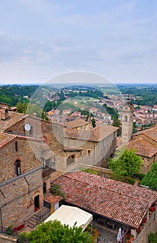 Panoramic view of Castell'Arquato. Emilia-Romagna. Italy.