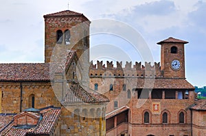 Panoramic view of Castell'Arquato. Emilia-Romagna. Italy.