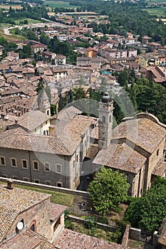 Panoramic view of Castell'arquato. Emilia-Romagna. Italy.