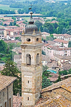 Panoramic view of CastellArquato. Emilia-Romagna. Italy.