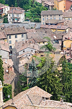 Panoramic view of CastellArquato. Emilia-Romagna. Italy.