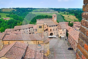 Panoramic view of CastellArquato. Emilia-Romagna. Italy.