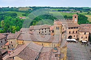 Panoramic view of CastellArquato. Emilia-Romagna. Italy.