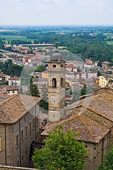 Panoramic view of Castellarquato. Emilia-Romagna. Italy.