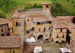 Panoramic view on Castellâ€™arquato, Piacenza, Italy