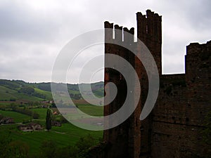 Panoramic view on Castellâ€™arquato, Piacenza, Italy