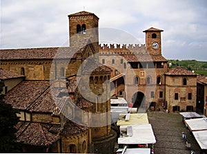 Panoramic view on Castellâ€™arquato, Piacenza, Italy