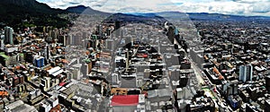Panoramic view of the center of Bogota, Colombia photo