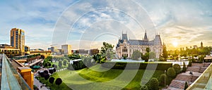 Panoramic view of central square in Iasi city