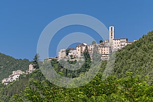 Panoramic view of Cerreto di Spoleto, Perugia, Umbria, Italy