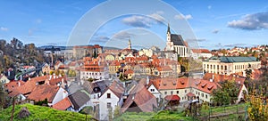 Panoramic view of Cesky Krumlov, Czech republic
