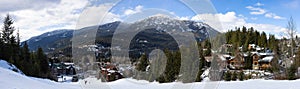 Panoramic View of Chalets and Vacation Homes in a Village