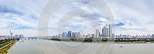 Panoramic view of changsha skyline in cloudy