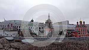 Panoramic view of Charivye Park in the center of Moscow