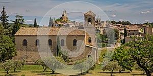 Panoramic view of the charming medieval village Lourmarin