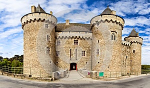 Panoramic view of Chateau de Suscinio in Gulf of Morbihan, Britt