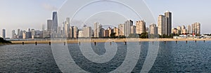 Panoramic view of Chicago from North Ave beach