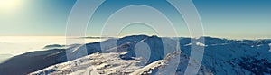 Panoramic view from Chopok mountain at southern part of Jasna resort, Slovakia. Filtered image: cross processed vintage effect.