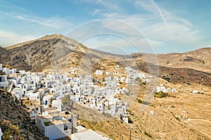 Panoramic view of Chora in Serifos island Greece