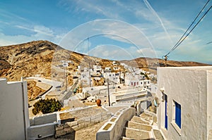 Panoramic view of Chora in Serifos island Greece