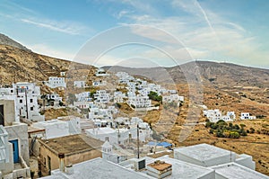 Panoramic view of Chora in Serifos island Greece