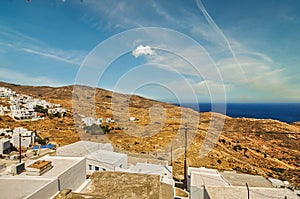 Panoramic view of Chora in Serifos island Greece