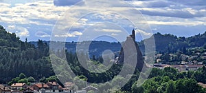 Panoramic view of the church Saint Michel d Aiguilhe - Le Puy en Velay photo