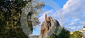 Panoramic view of the church Saint Michel d Aiguilhe - Le Puy en Velay photo