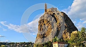 Panoramic view of the church Saint Michel d Aiguilhe - Le Puy en Velay photo