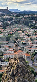 Panoramic view of the church Saint Michel d Aiguilhe - Le Puy en Velay photo