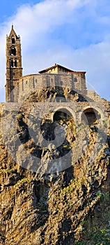 Panoramic view of the church Saint Michel d Aiguilhe - Le Puy en Velay photo