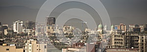 Panoramic view of the city of Addis Ababa, Ethiopia on a smoggy day photo