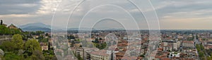 Panoramic view of the city of Bergamo, Lombardy, Italy